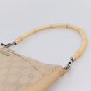 GUCCI GG Canvas Bamboo Hand Bag Beige Silver 001 3870 Auth mr2927A-8