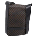 CELINE Macadam Canvas Shoulder Bag PVC Black Gold Tone Auth mr2929A-1