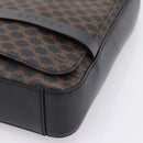 CELINE Macadam Canvas Shoulder Bag PVC Black Gold Tone Auth mr2929A-9