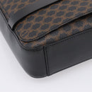 CELINE Macadam Canvas Shoulder Bag PVC Black Gold Tone Auth mr2929A-14