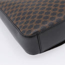 CELINE Macadam Canvas Shoulder Bag PVC Black Gold Tone Auth mr2929A-16
