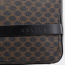 CELINE Macadam Canvas Shoulder Bag PVC Black Gold Tone Auth mr2929A-17