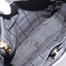 CELINE Macadam Canvas Shoulder Bag PVC Black Gold Tone Auth mr2929A-10