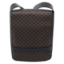 CELINE Macadam Canvas Shoulder Bag PVC Black Gold Tone Auth mr2929A-13