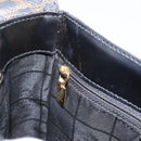CELINE Macadam Canvas Shoulder Bag PVC Black Gold Tone Auth mr2929A-22