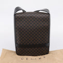 CELINE Macadam Canvas Shoulder Bag PVC Black Gold Tone Auth mr2929A-12