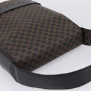 CELINE Macadam Canvas Shoulder Bag PVC Black Gold Tone Auth mr2929A-6