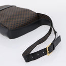 CELINE Macadam Canvas Shoulder Bag PVC Black Gold Tone Auth mr2929A-7