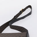 CELINE Macadam Canvas Shoulder Bag PVC Black Gold Tone Auth mr2929A-8
