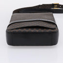 CELINE Macadam Canvas Shoulder Bag PVC Black Gold Tone Auth mr2929A-5