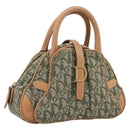 Christian Dior Trotter Canvas Double Saddle Bag Khaki Gold Tone Auth mr2931-1