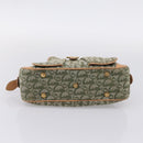 Christian Dior Trotter Canvas Double Saddle Bag Khaki Gold Tone Auth mr2931-5