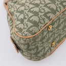 Christian Dior Trotter Canvas Double Saddle Bag Khaki Gold Tone Auth mr2931-18