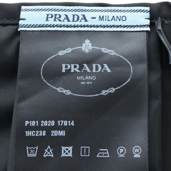 PRADA Balaclava Hat Nylon Black Silver Auth mr2932
