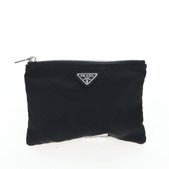 PRADA Balaclava Hat Nylon Black Silver Auth mr2932