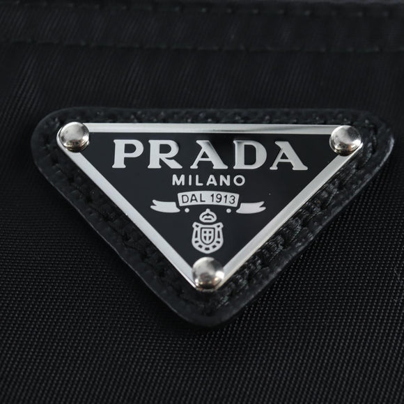 PRADA Balaclava Hat Nylon Black Silver Auth mr2932