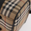 Burberrys Nova Check Hand Bag Canvas Beige Gold Tone Auth mr2933-18