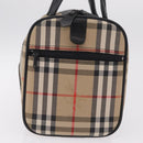 Burberrys Nova Check Hand Bag Canvas Beige Gold Tone Auth mr2933-5