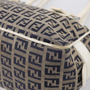 FENDI Zucchino Canvas Hand Bag Navy Silver 8BN004 Auth mr2935-15