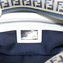 FENDI Zucchino Canvas Hand Bag Navy Silver 8BN004 Auth mr2935-21