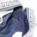 FENDI Zucchino Canvas Hand Bag Navy Silver 8BN004 Auth mr2935-22