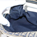 FENDI Zucchino Canvas Hand Bag Navy Silver 8BN004 Auth mr2935-23