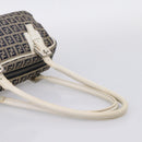 FENDI Zucchino Canvas Hand Bag Navy Silver 8BN004 Auth mr2935-7