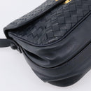 Bottega Veneta INTRECCIATO Shoulder Bag Leather Black Gold Tone Auth mr2936-15