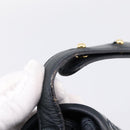 Bottega Veneta INTRECCIATO Shoulder Bag Leather Black Gold Tone Auth mr2936-9