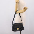 Bottega Veneta INTRECCIATO Shoulder Bag Leather Black Gold Tone Auth mr2936-26