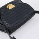 Bottega Veneta INTRECCIATO Shoulder Bag Leather Black Gold Tone Auth mr2936-6