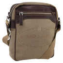 PRADA Shoulder Bag Canvas Brown Silver Auth mr2938-1