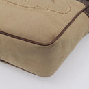 PRADA Shoulder Bag Canvas Brown Silver Auth mr2938-9