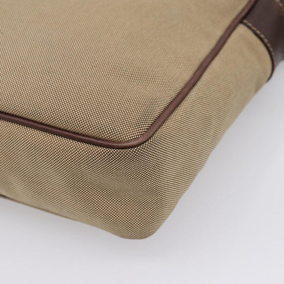 PRADA Shoulder Bag Canvas Brown Silver Auth mr2938