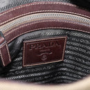PRADA Shoulder Bag Canvas Brown Silver Auth mr2938-17