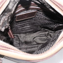 PRADA Shoulder Bag Canvas Brown Silver Auth mr2938-11