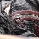 PRADA Shoulder Bag Canvas Brown Silver Auth mr2938-21