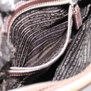 PRADA Shoulder Bag Canvas Brown Silver Auth mr2938-22