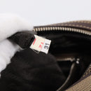 PRADA Shoulder Bag Canvas Brown Silver Auth mr2938-12