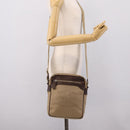 PRADA Shoulder Bag Canvas Brown Silver Auth mr2938-24