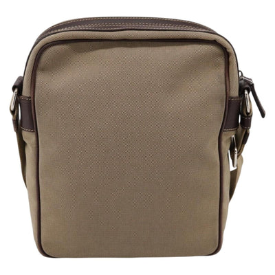 PRADA Shoulder Bag Canvas Brown Silver Auth mr2938 - 0