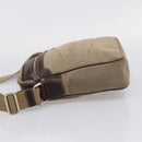 PRADA Shoulder Bag Canvas Brown Silver Auth mr2938-3