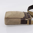 PRADA Shoulder Bag Canvas Brown Silver Auth mr2938-4