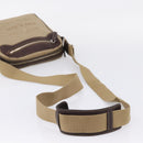 PRADA Shoulder Bag Canvas Brown Silver Auth mr2938-7