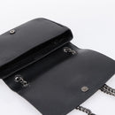 PRADA Chain Shoulder Bag Leather White Black Auth mr2939A-18