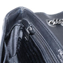 PRADA Chain Shoulder Bag Leather White Black Auth mr2939A-22