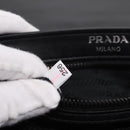 PRADA Chain Shoulder Bag Leather White Black Auth mr2939A-11