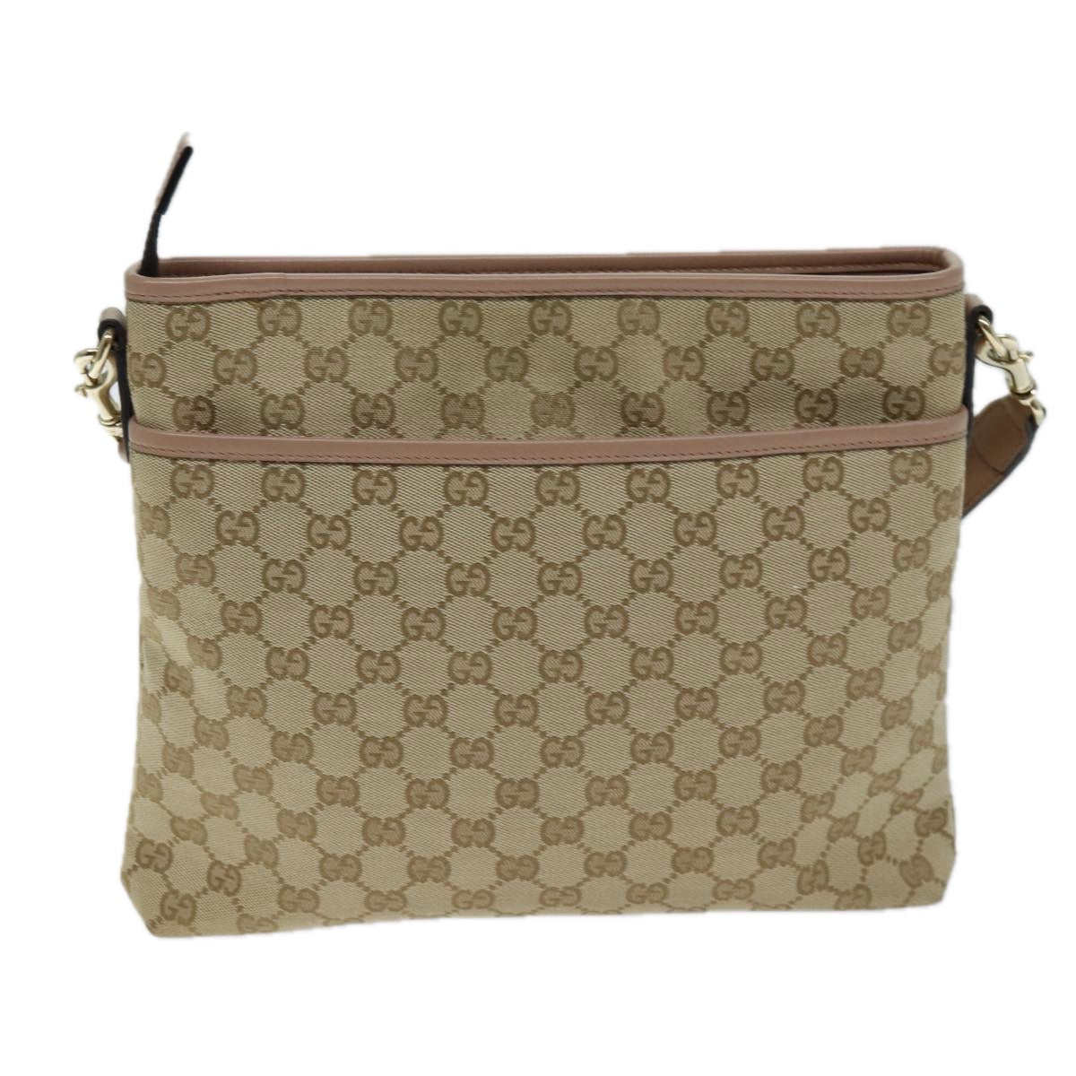 GUCCI GG Canvas Shoulder Bag Beige Pink 388924 Auth mr294 - 0