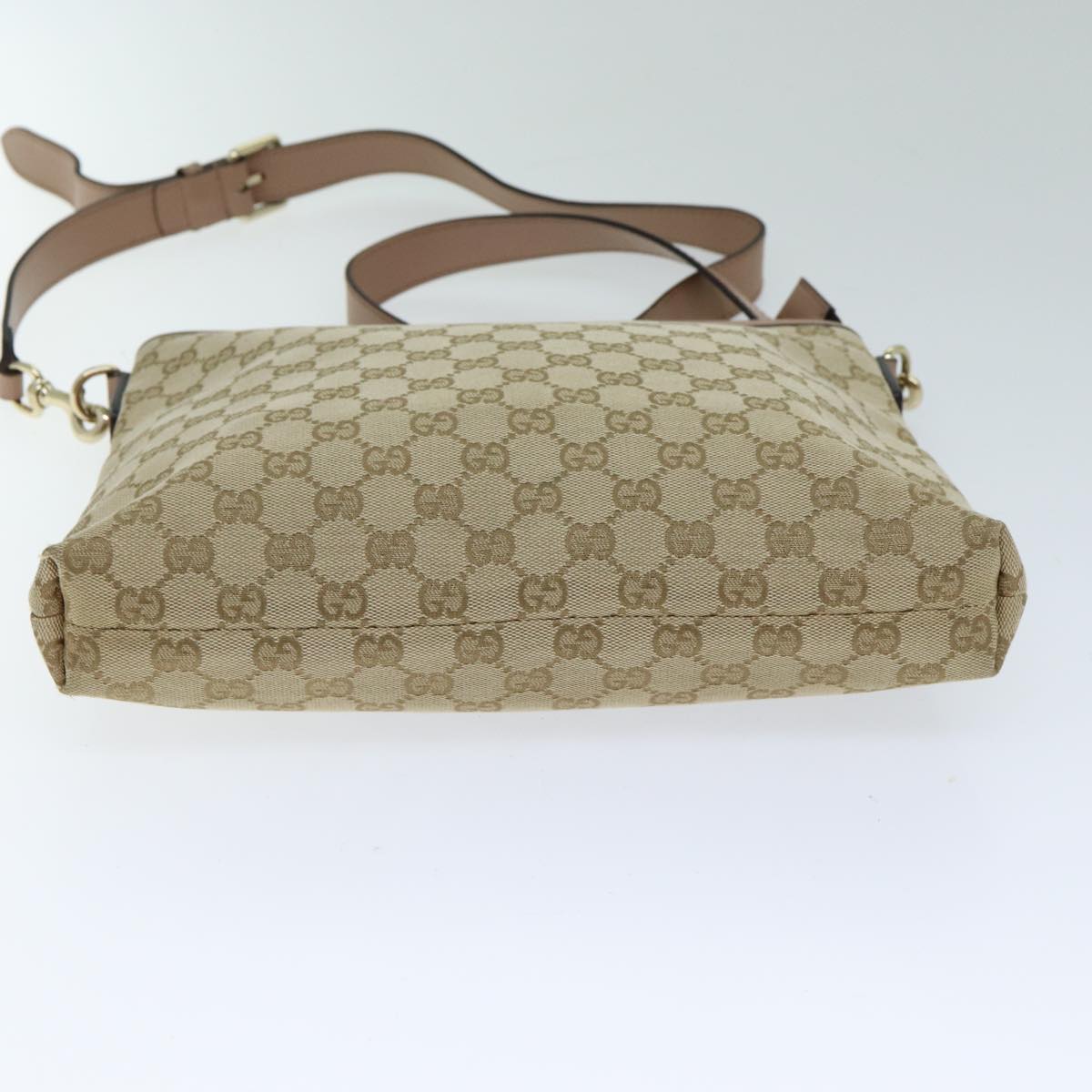 GUCCI GG Canvas Shoulder Bag Beige Pink 388924 Auth mr294