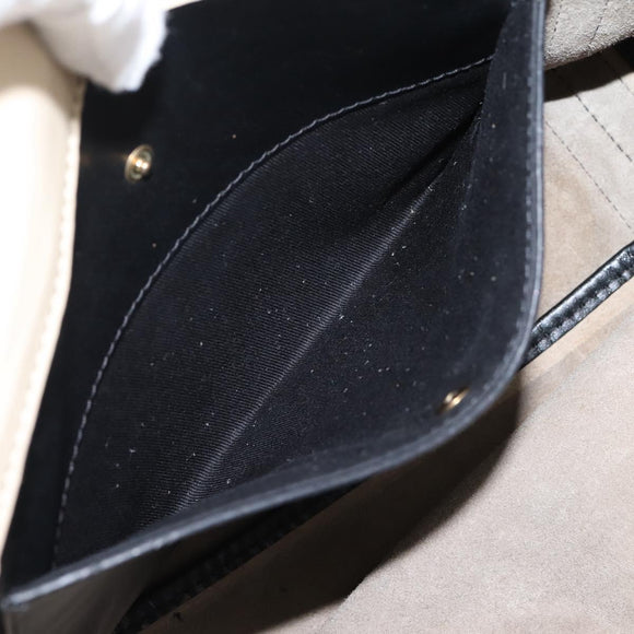 Chloe Hand Bag Leather Gray Gold Tone Auth mr2941